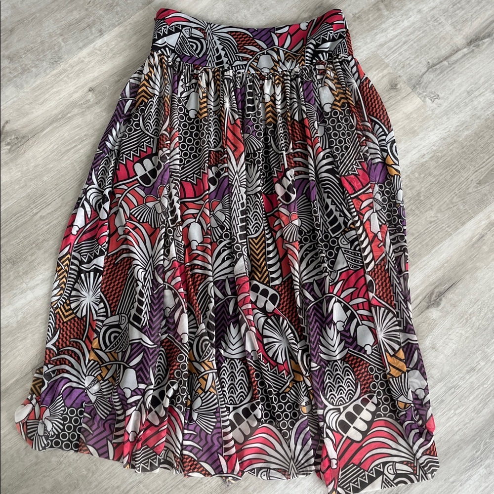 FARM Rio x Anthropologie Tropical Abstract Maxi Skirt Beach Vacation Womens Med - Picture 12 of 13